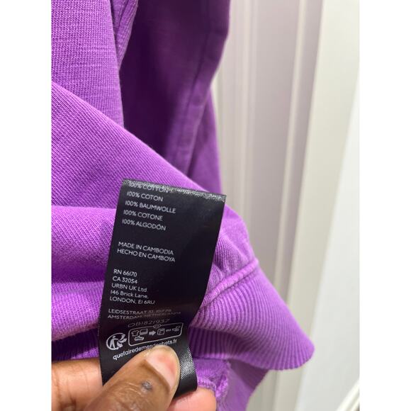 Anthropologie Pilcro Puff Sleeve Half Zip Pullover In Neon Purple Potion Sz M - Picture 5 of 9